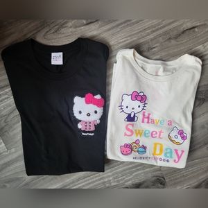 Sanrio hello kitty offical Cafe merch lot 3 pillows NWT and 2 shirts size M NWOT